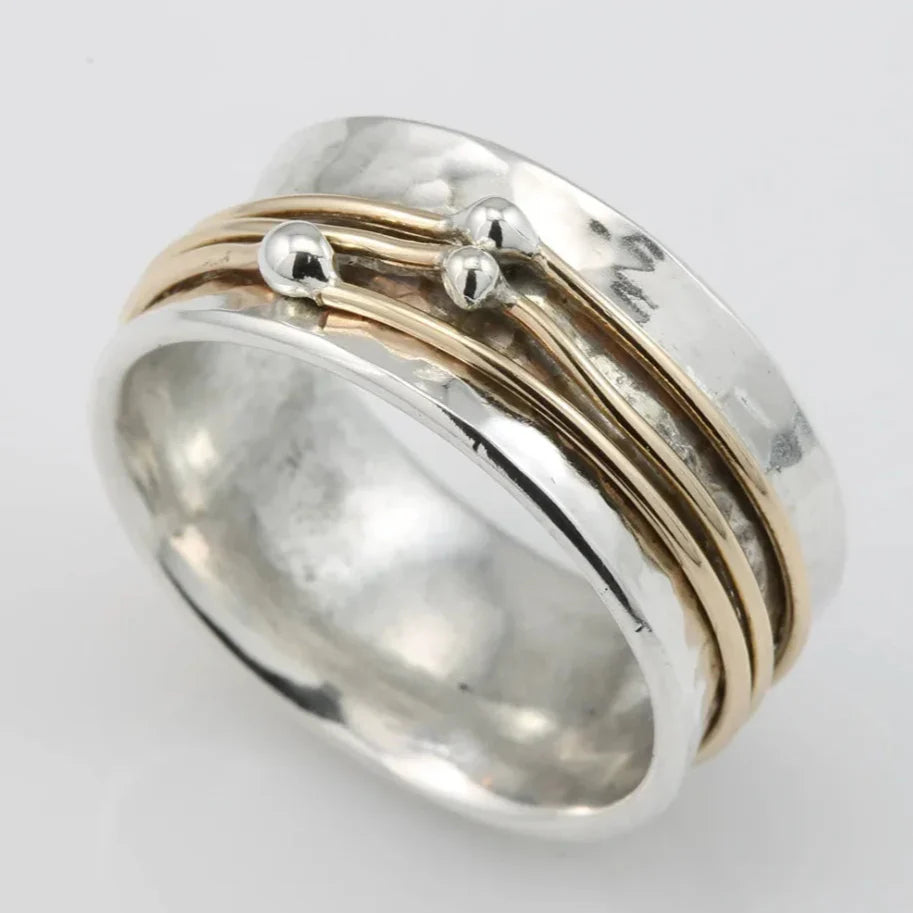Frankie - Anillo Plateado Capa de Oro Vintage