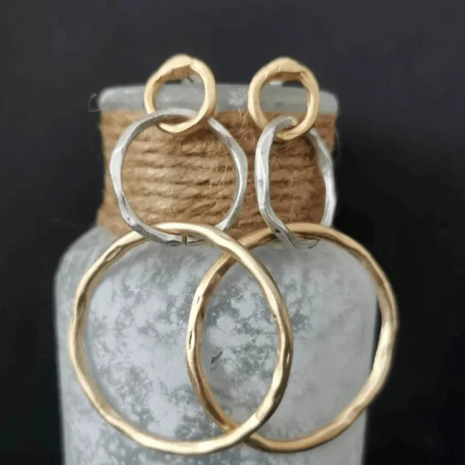 Lilith – Pendientes aros vintage de oro y plata