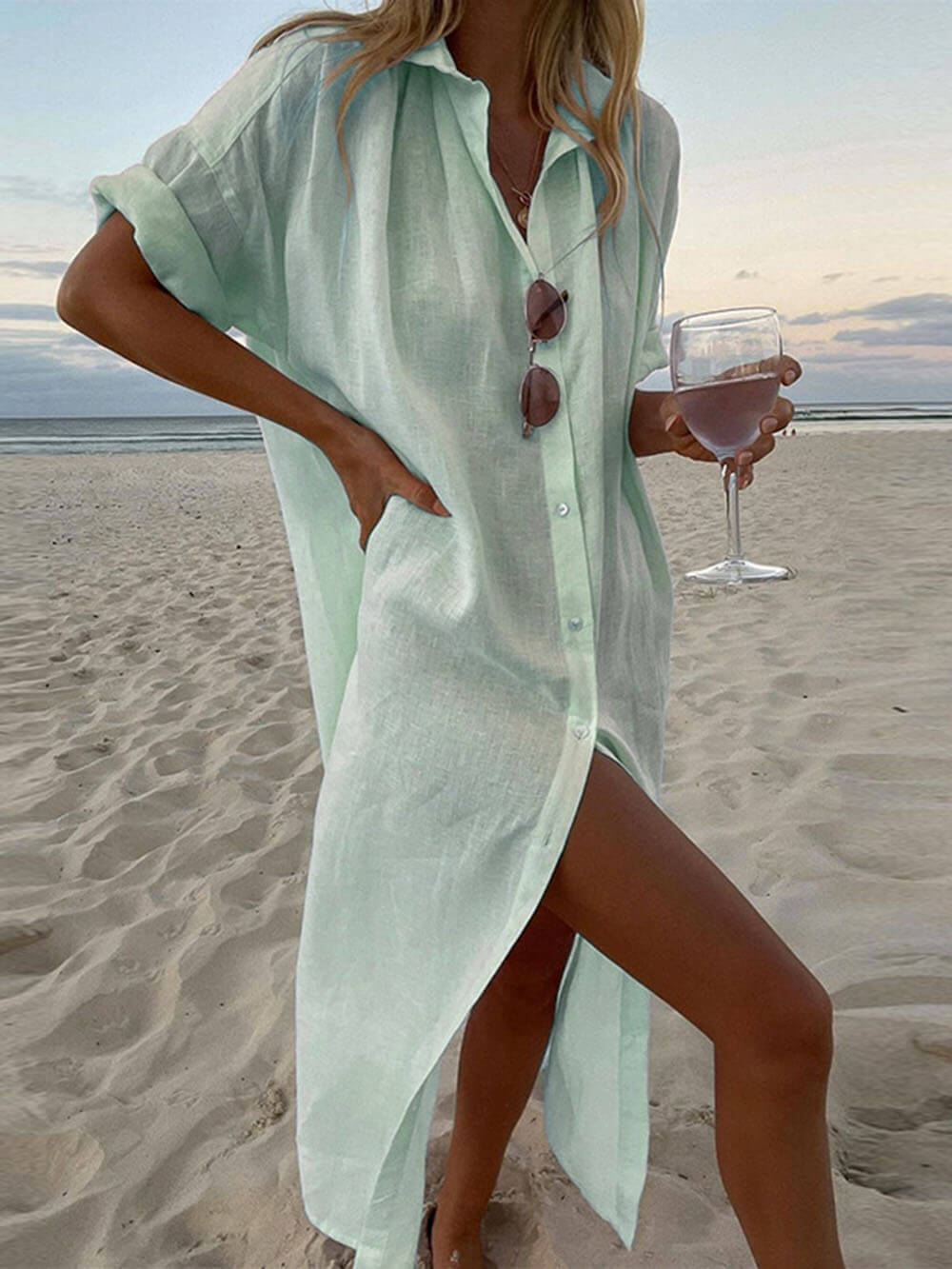 Soledad - Vestido Maxi Camisa Holgada