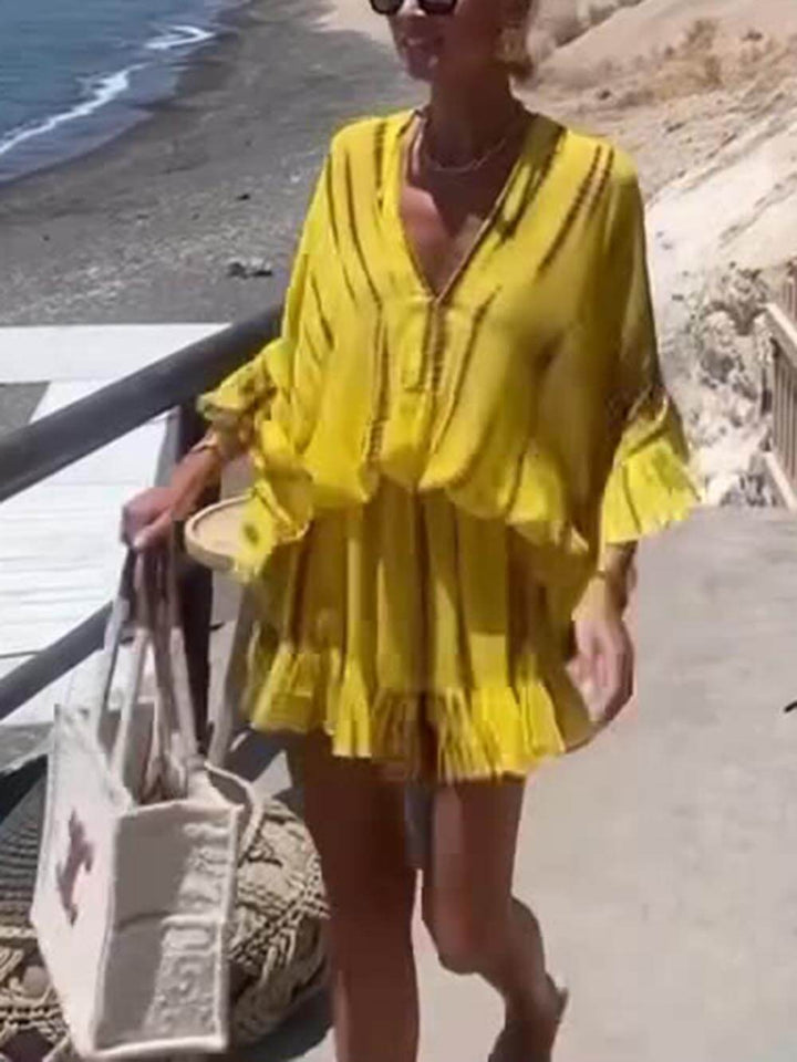 Beatriz - Vestido Mini Casual de Cuello V Suave