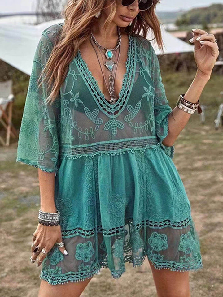 Valentina - Vestido Mini Suelto con Escote en V