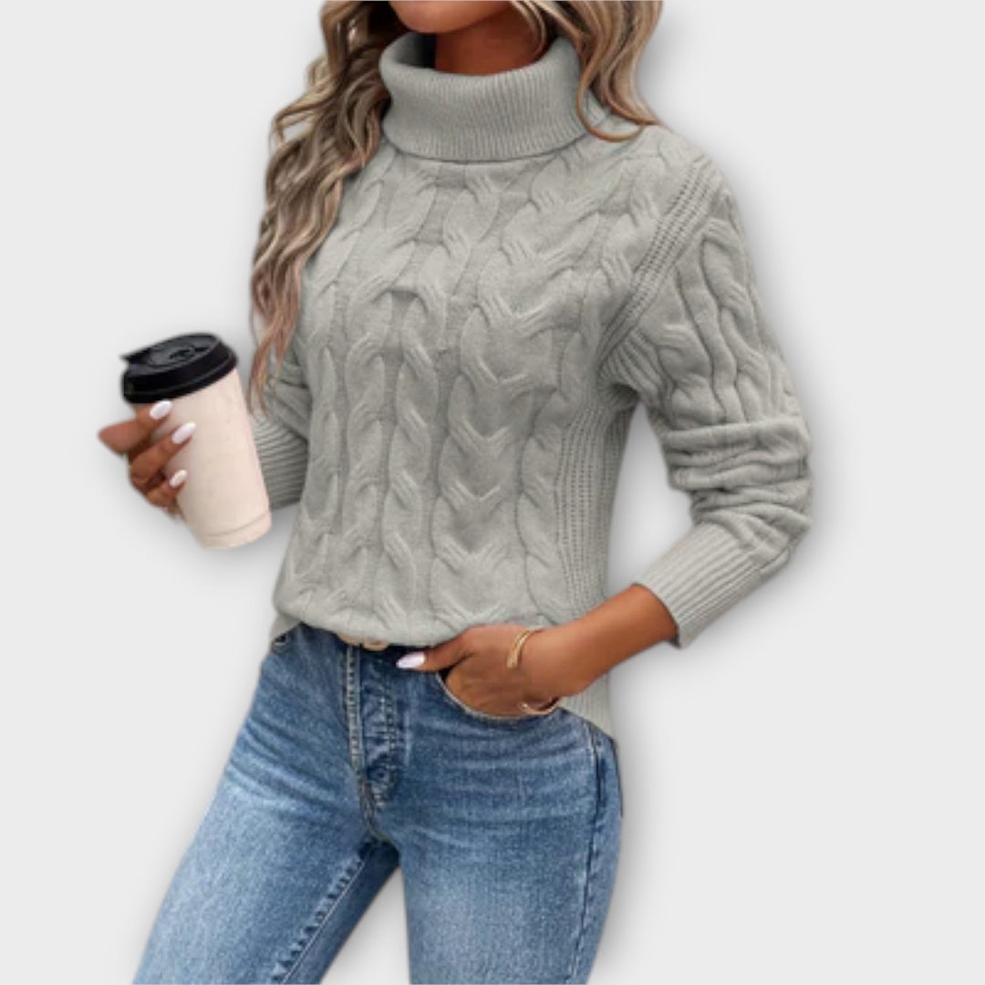Aixa – Elegante suéter de cuello alto de punto