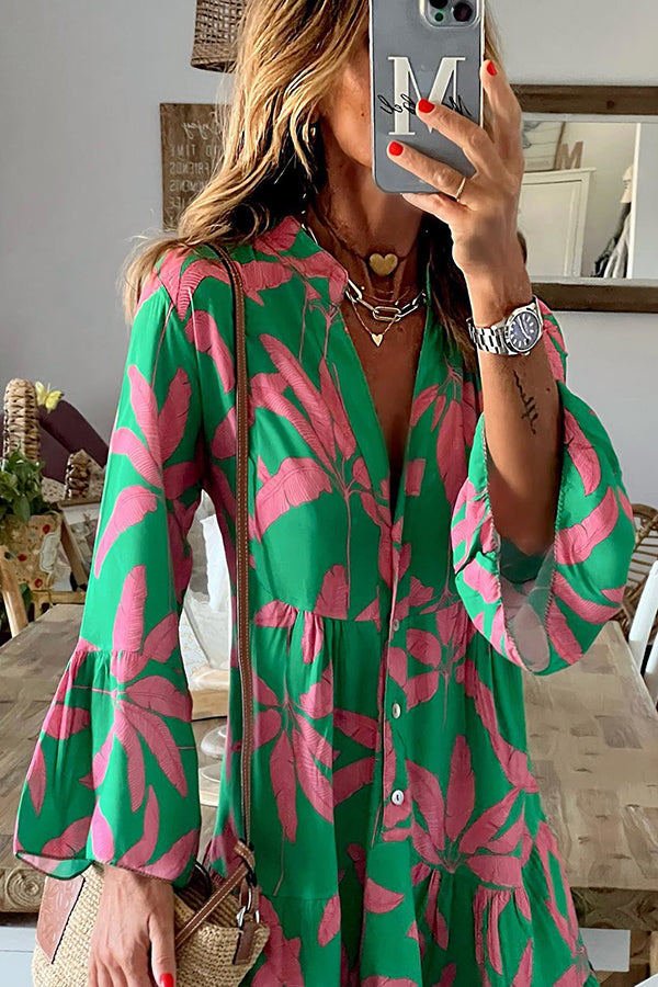 Catalina - Vestido Mini con Mangas de Campana