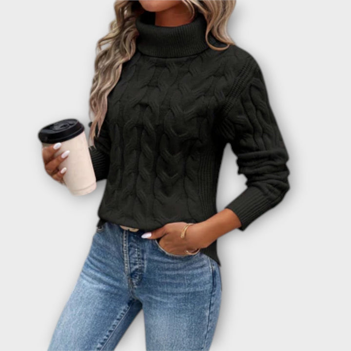 Aixa – Elegante suéter de cuello alto de punto