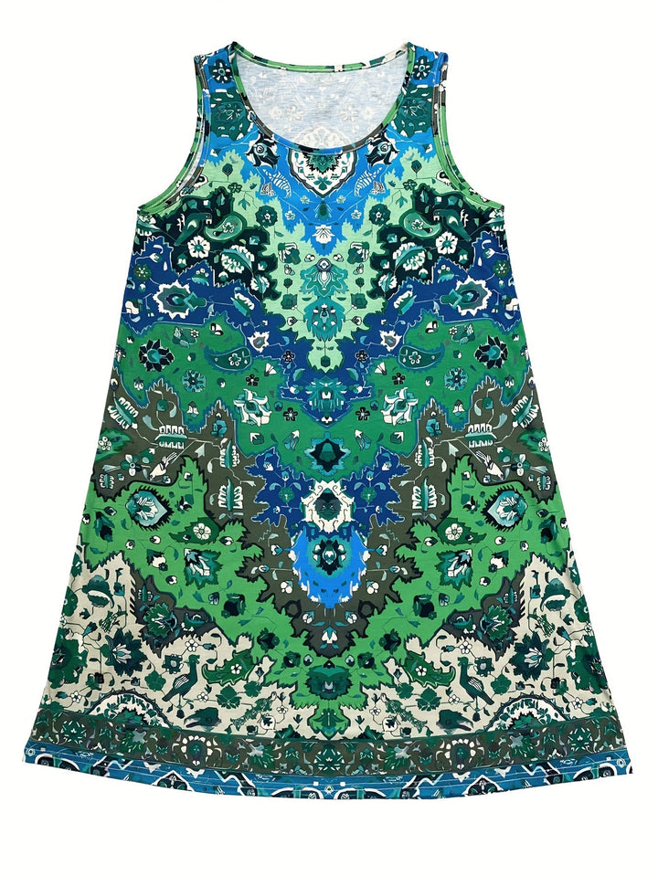 Adela - Vestido mini de punto sin mangas estilo boho-chic