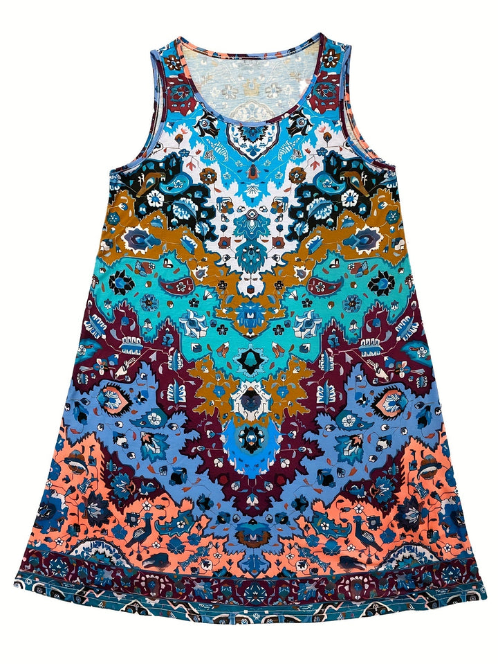 Adela - Vestido mini de punto sin mangas estilo boho-chic