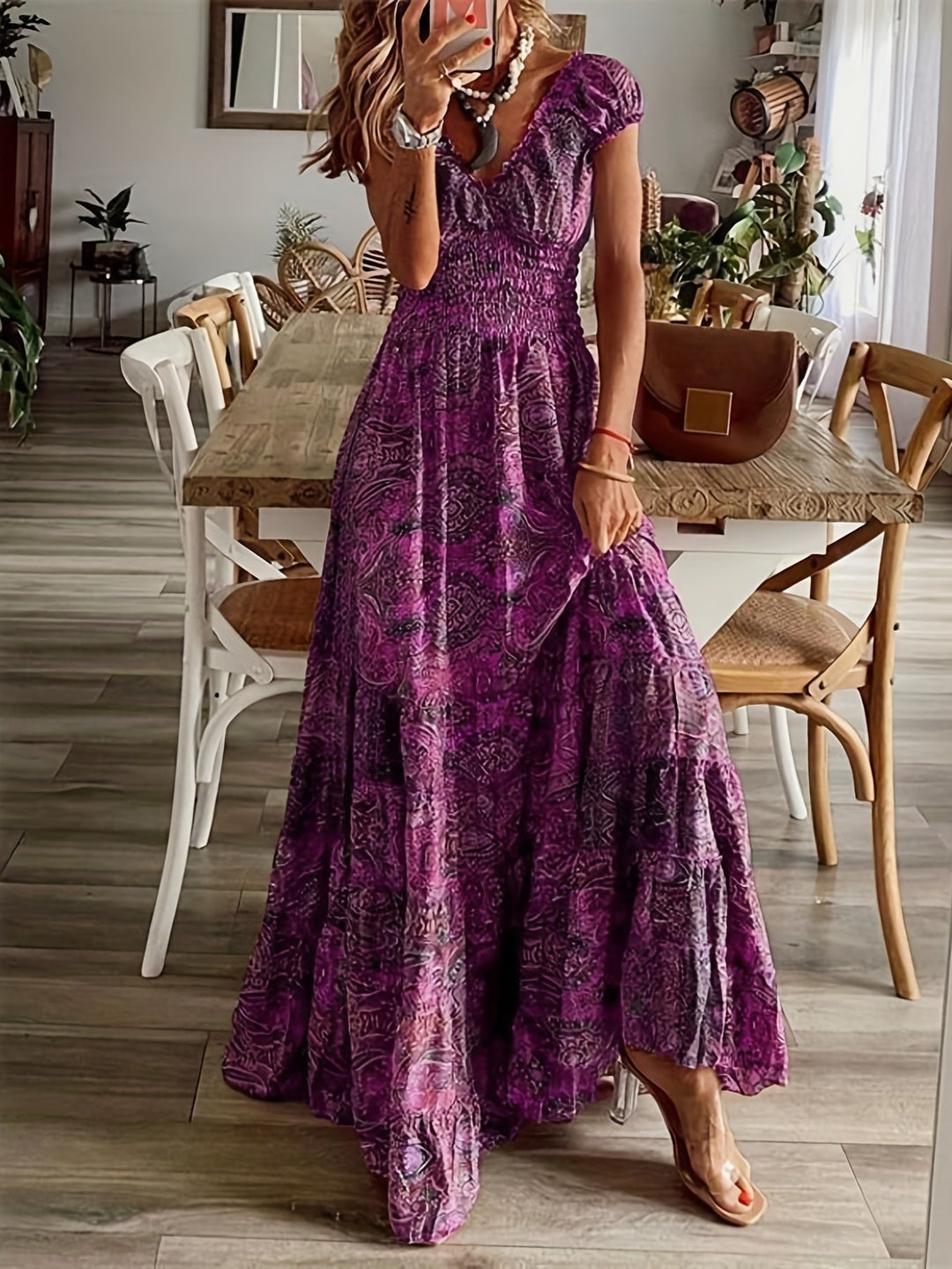 Alondra - Vestido Largo Bohemio de Cuello en V