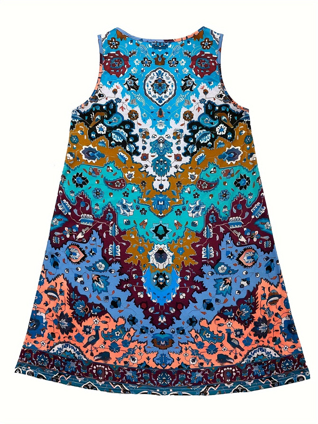 Adela - Vestido mini de punto sin mangas estilo boho-chic