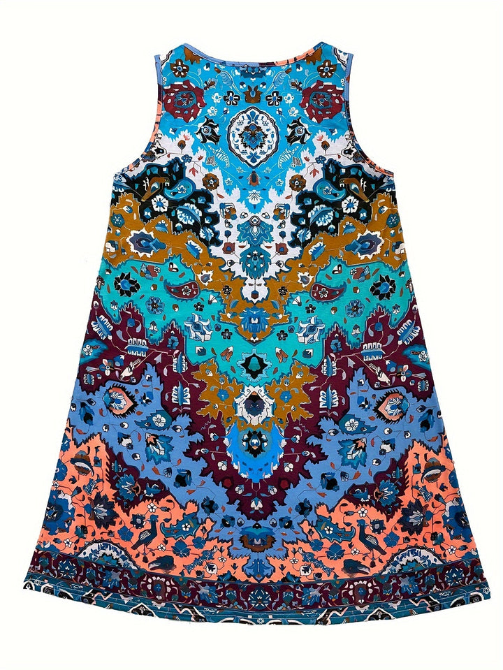 Adela - Vestido mini de punto sin mangas estilo boho-chic