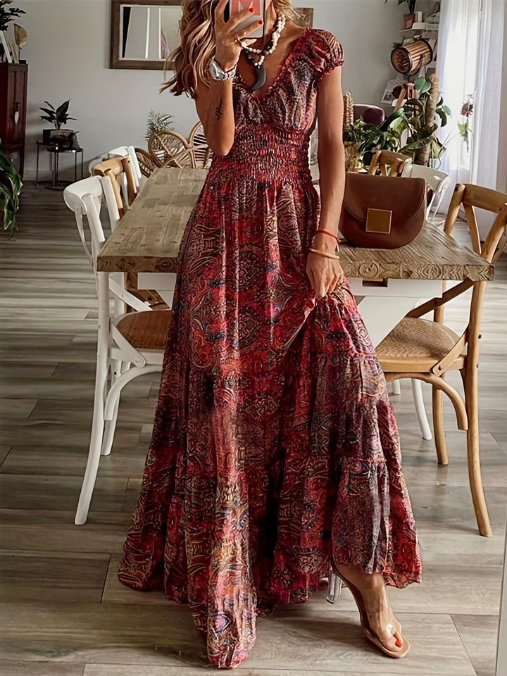 Alondra - Vestido Largo Bohemio de Cuello en V