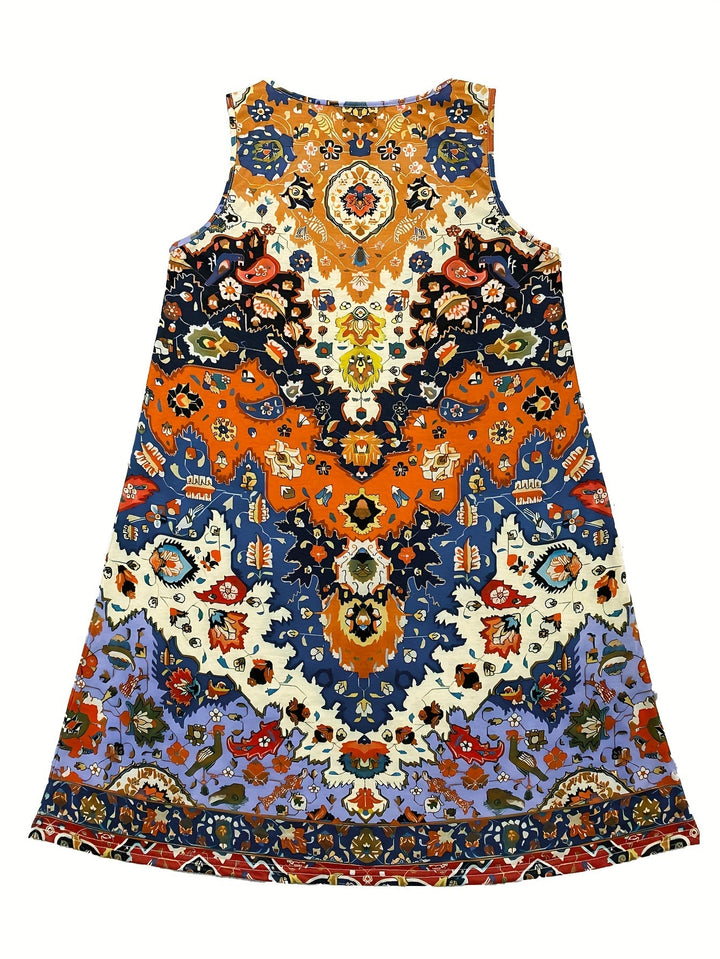 Adela - Vestido mini de punto sin mangas estilo boho-chic