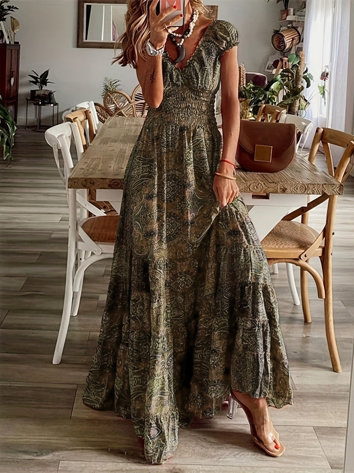Alondra - Vestido Largo Bohemio de Cuello en V