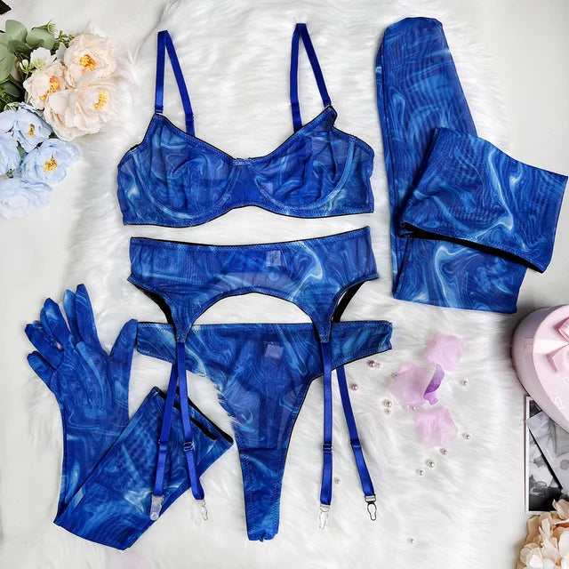 Macarena | Conjunto de Lencería Tie Dye de 5 Piezas