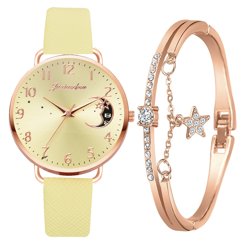 Raquel - Conjunto de Reloj de Esfera Maan y Pulseras