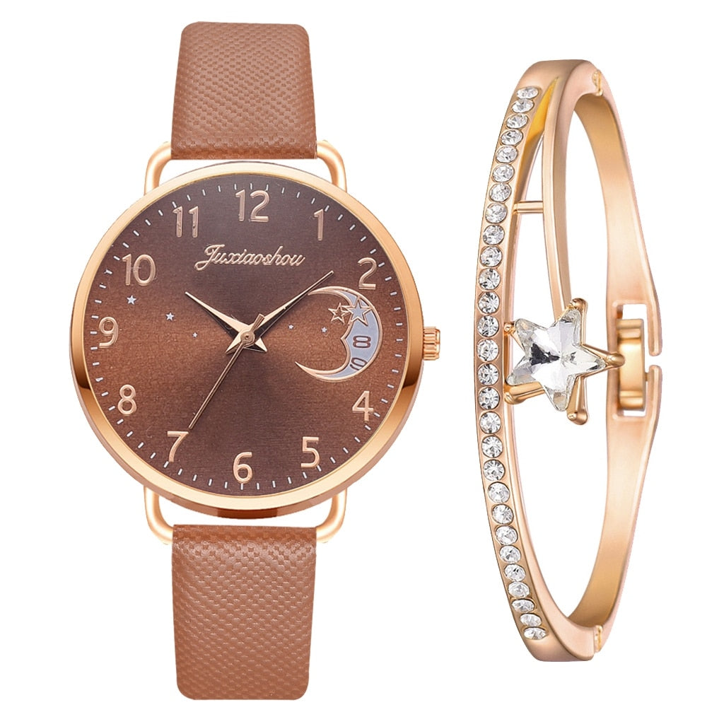 Raquel - Conjunto de Reloj de Esfera Maan y Pulseras