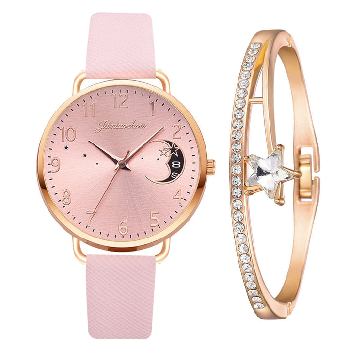 Raquel - Conjunto de Reloj de Esfera Maan y Pulseras