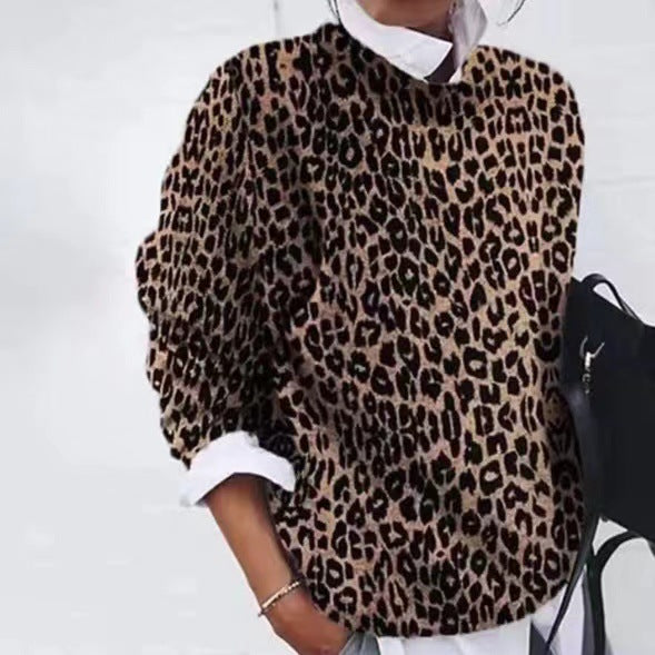 Mireia - Suéter casual con diseño de leopardo