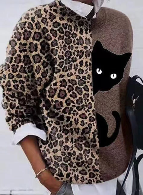 Mireia - Suéter casual con diseño de leopardo