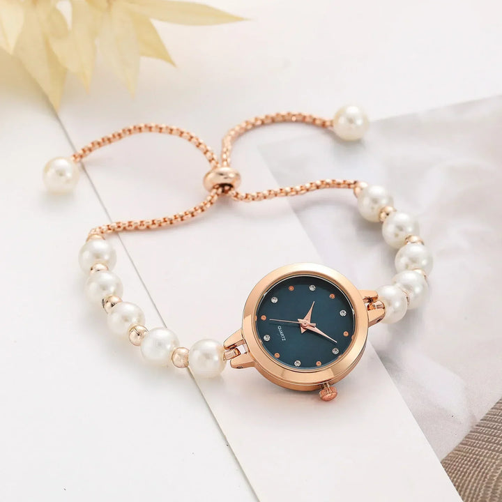 Jasmina - Reloj de dama elegante con pulsera de perlas