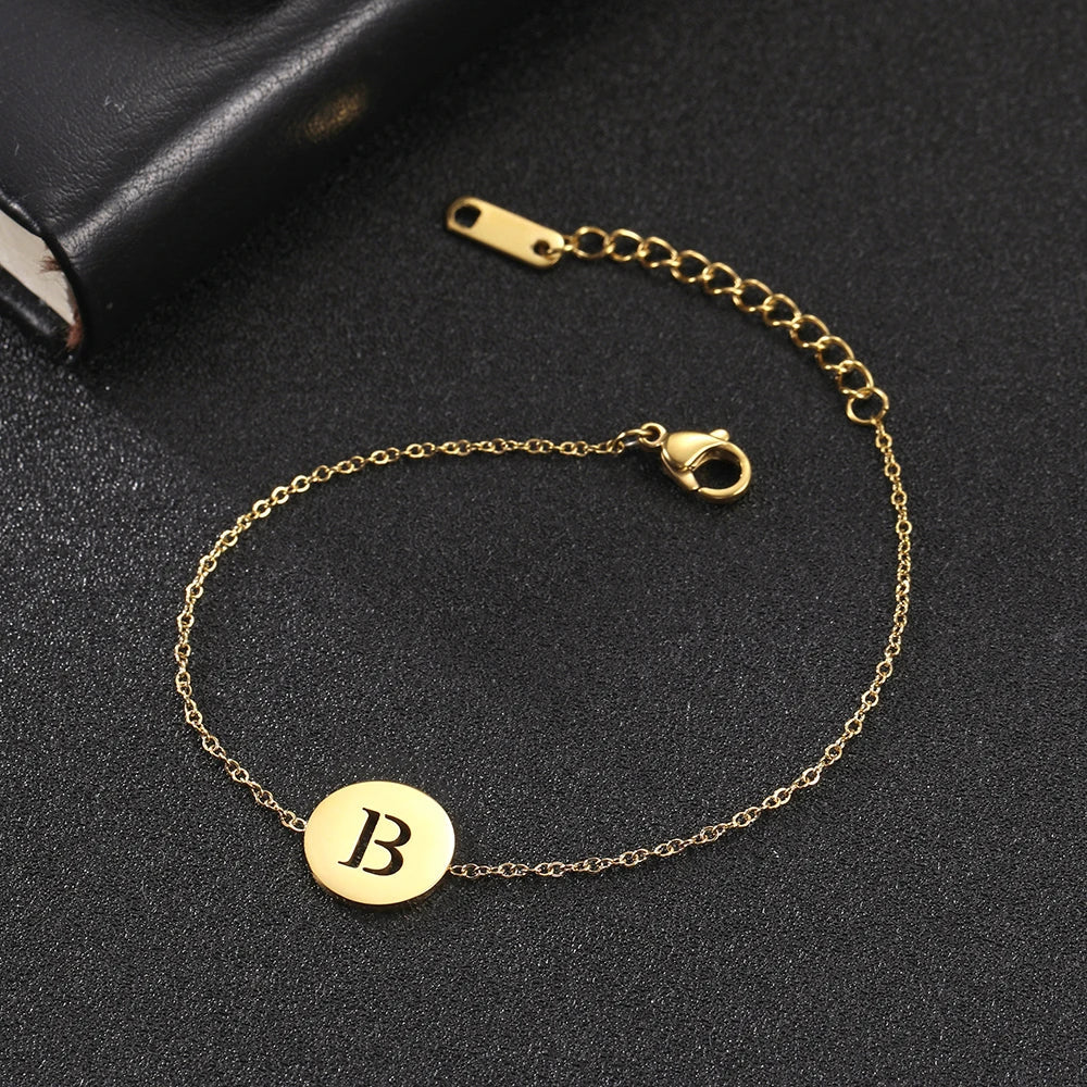 Alba - Pulsera de acero inoxidable con iniciales
