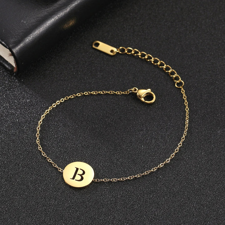 Alba - Pulsera de acero inoxidable con iniciales