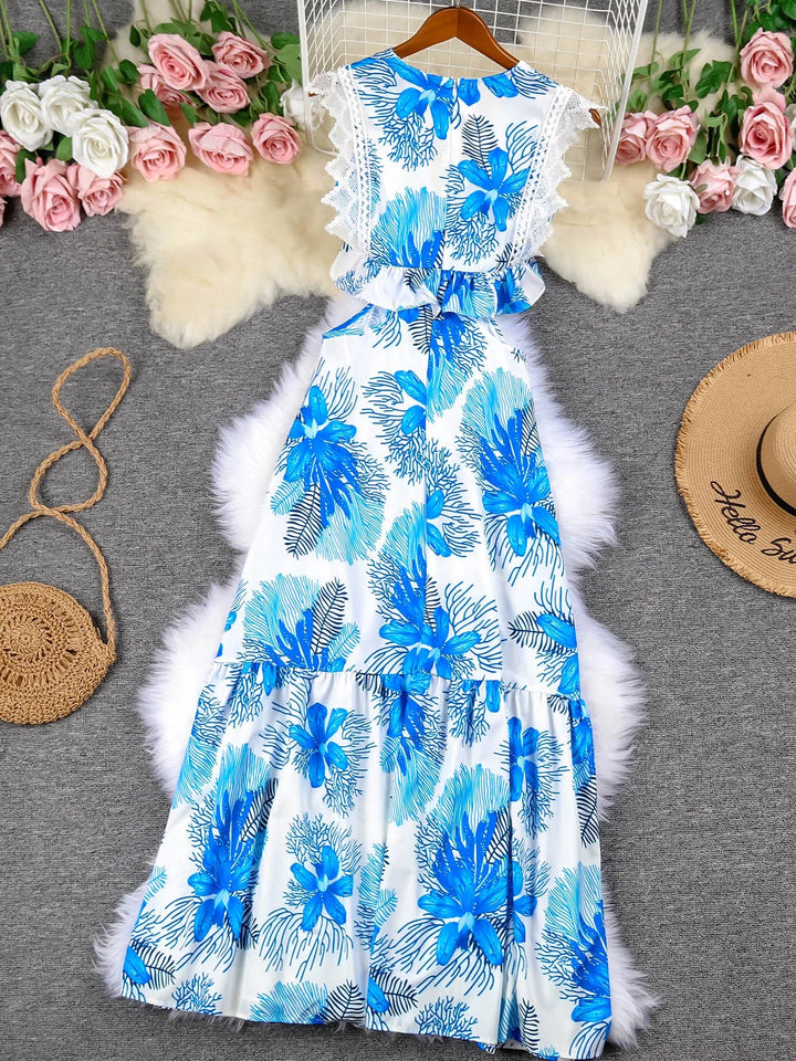 Valeria - Vestido Maxi de Encaje Sin Mangas a la Moda