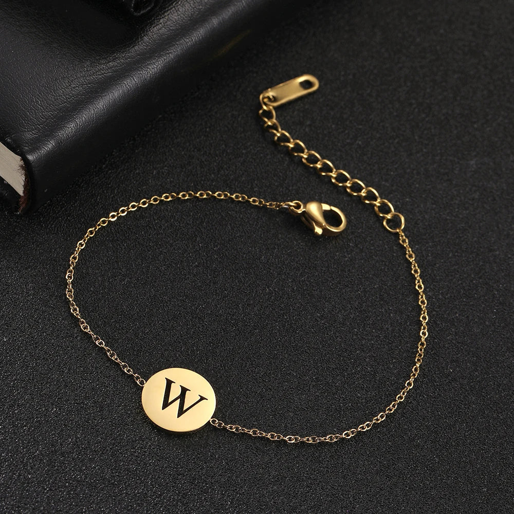 Alba - Pulsera de acero inoxidable con iniciales