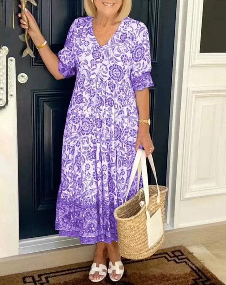 Lucy - Vestido Floral Elegante con Escote en V
