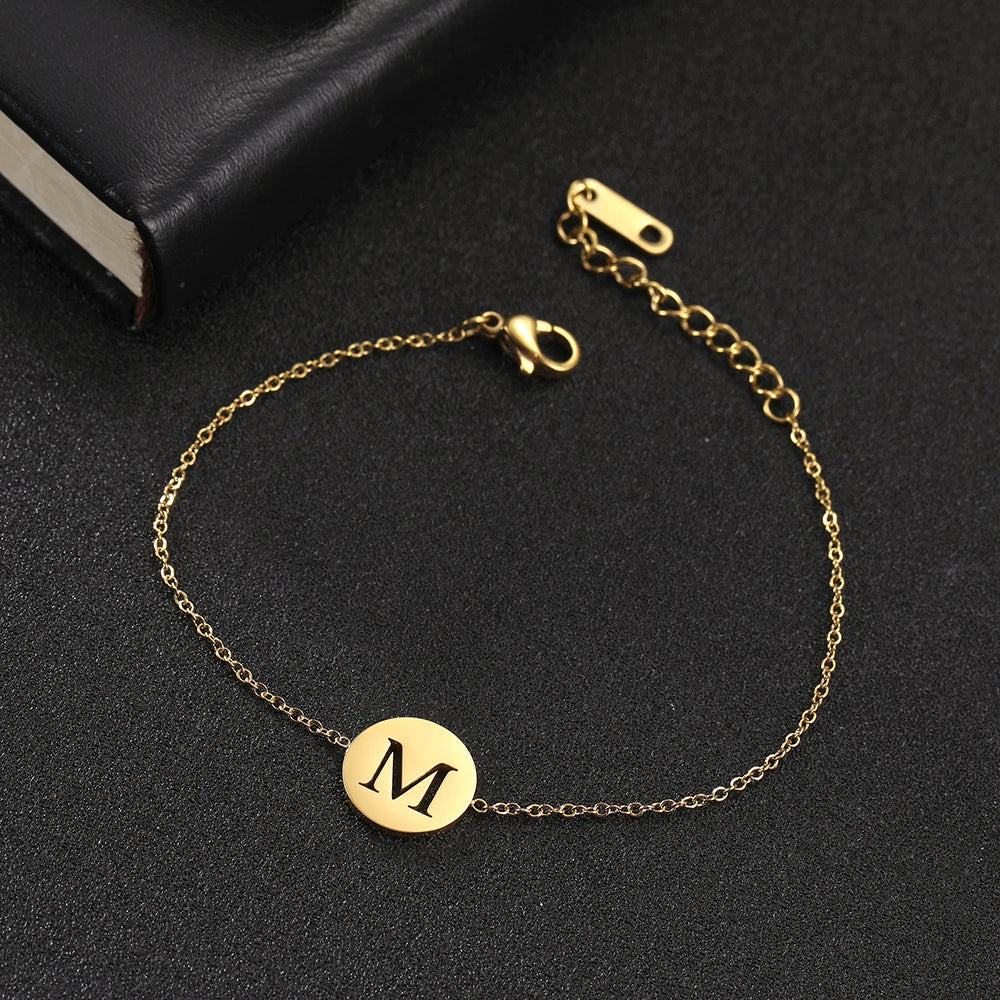 Alba - Pulsera de acero inoxidable con iniciales