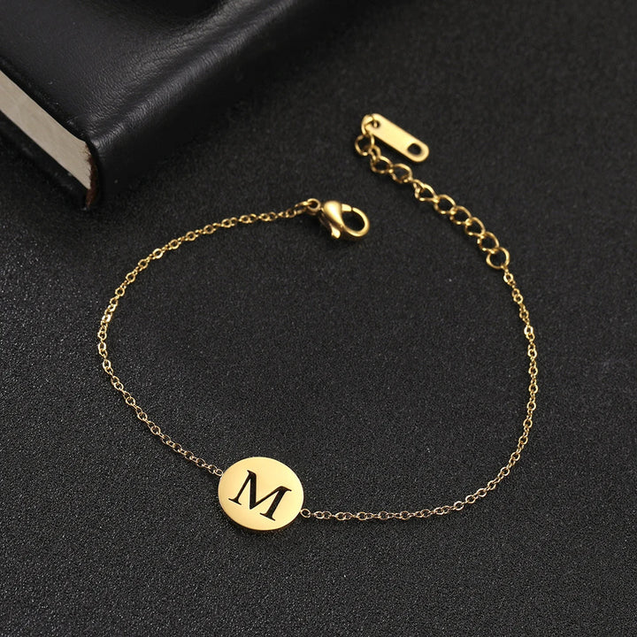 Alba - Pulsera de acero inoxidable con iniciales