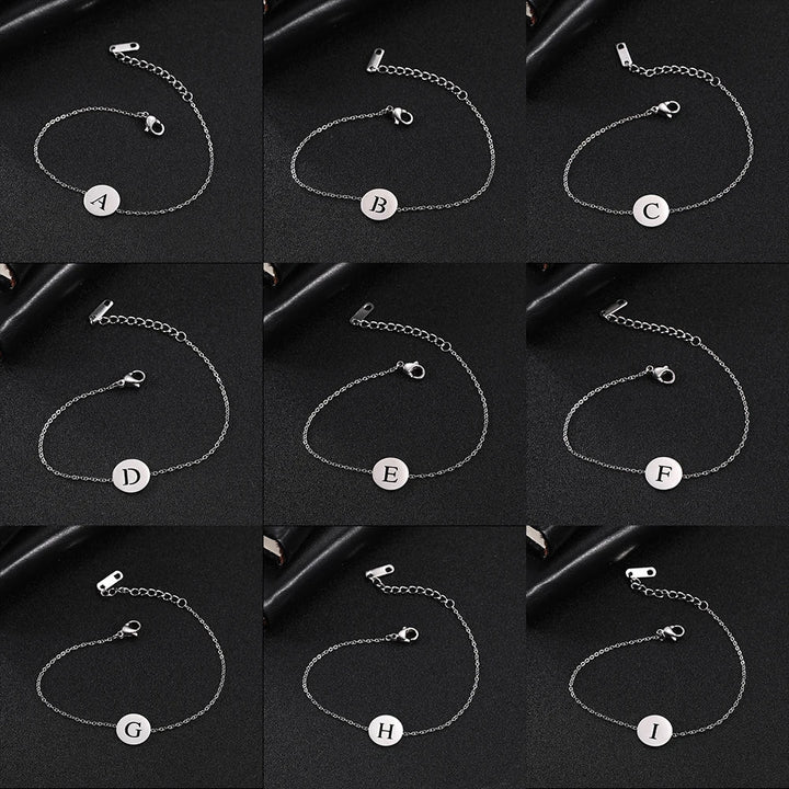 Alba - Pulsera de acero inoxidable con iniciales