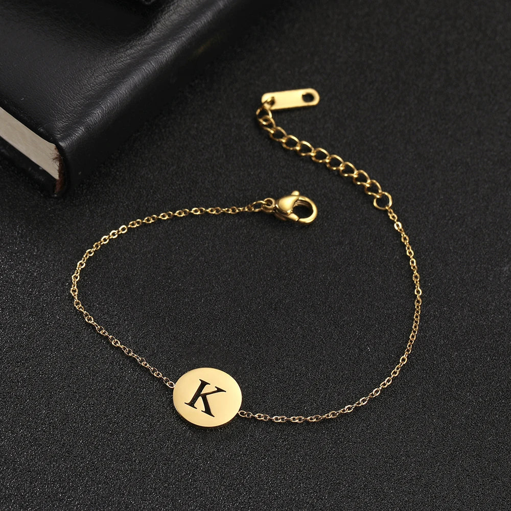 Alba - Pulsera de acero inoxidable con iniciales