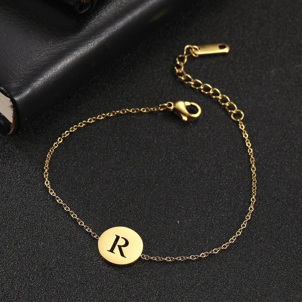 Alba - Pulsera de acero inoxidable con iniciales