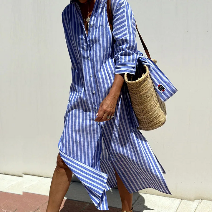Rosa - Vestido Camisero Rayado
