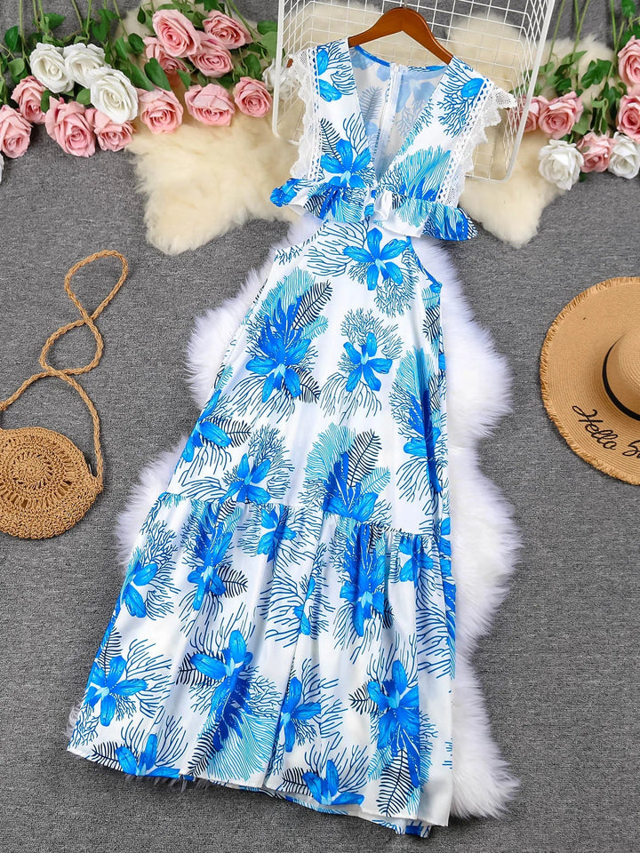 Valeria - Vestido Maxi de Encaje Sin Mangas a la Moda