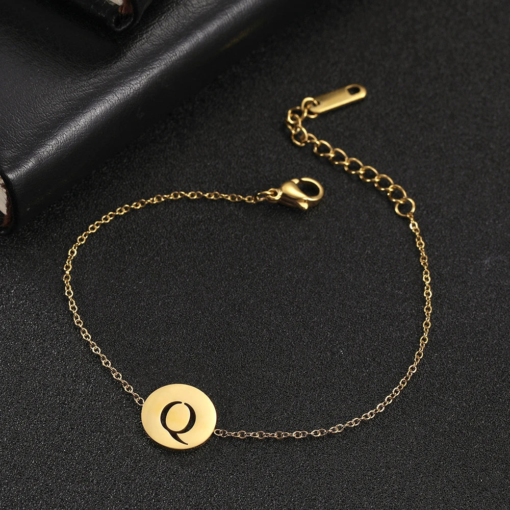 Alba - Pulsera de acero inoxidable con iniciales