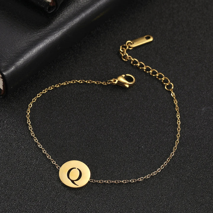 Alba - Pulsera de acero inoxidable con iniciales