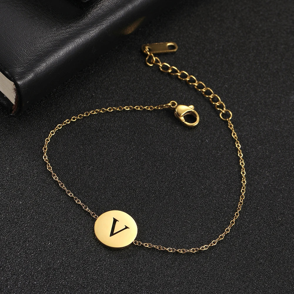 Alba - Pulsera de acero inoxidable con iniciales