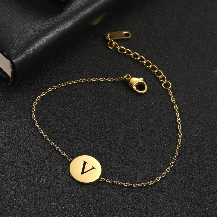 Alba - Pulsera de acero inoxidable con iniciales
