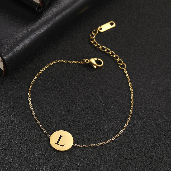 Alba - Pulsera de acero inoxidable con iniciales