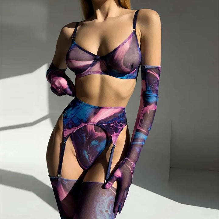 Macarena | Conjunto de Lencería Tie Dye de 5 Piezas