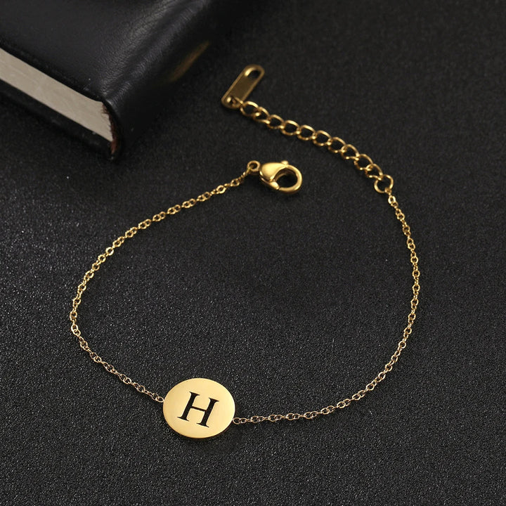 Alba - Pulsera de acero inoxidable con iniciales