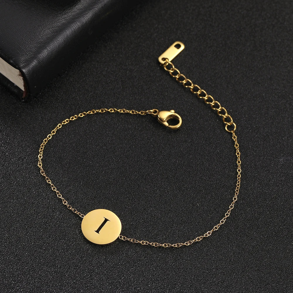 Alba - Pulsera de acero inoxidable con iniciales