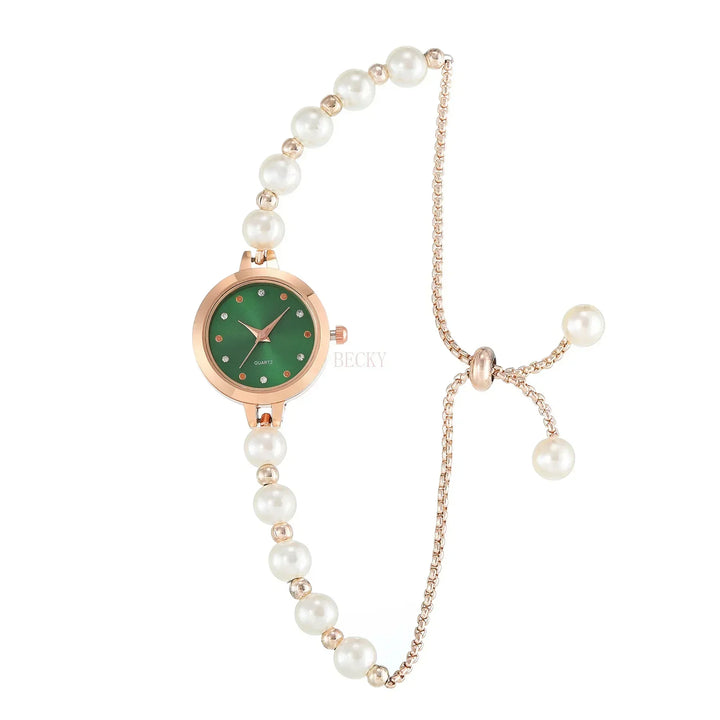 Jasmina - Reloj de dama elegante con pulsera de perlas