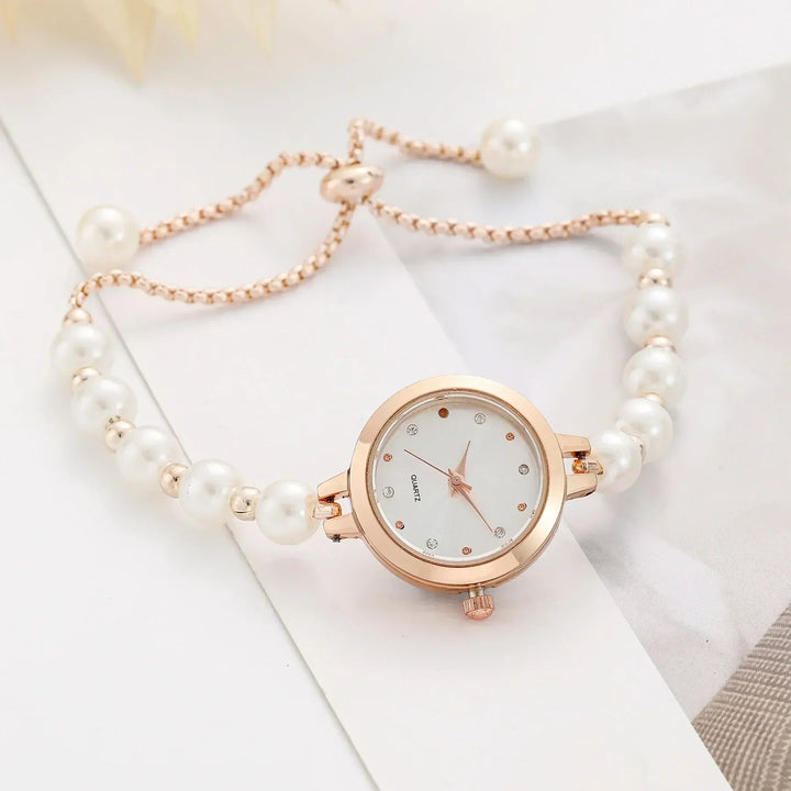 Jasmina - Reloj de dama elegante con pulsera de perlas