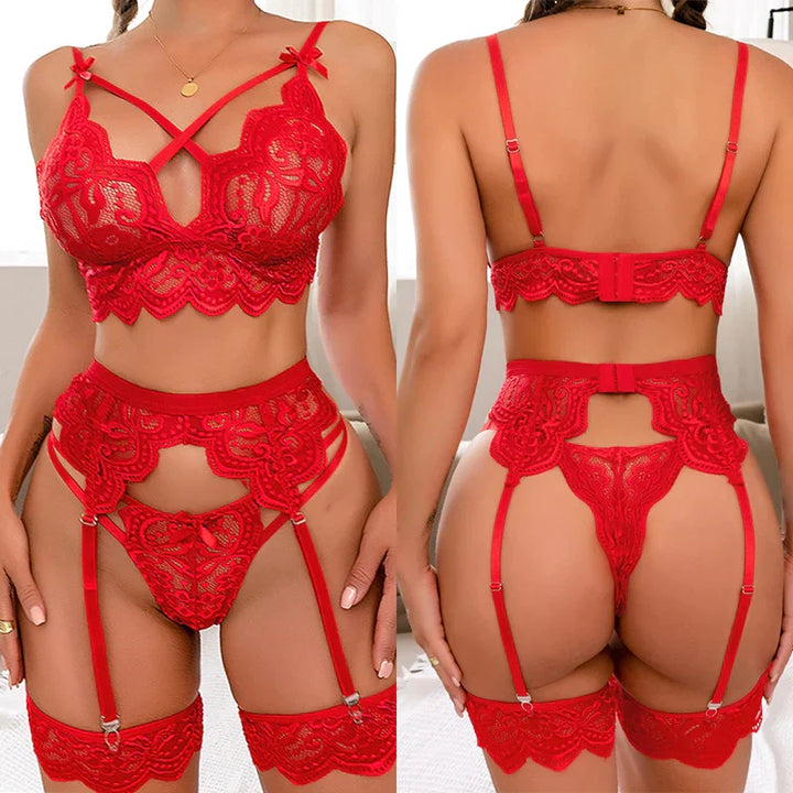 Adelaida | Set de Lencería Francesa de 3 Piezas