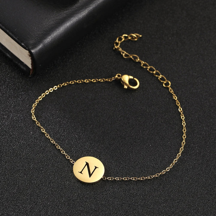 Alba - Pulsera de acero inoxidable con iniciales