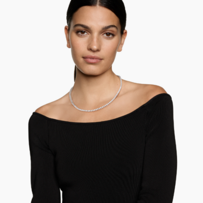 Judith | Collar de tenis clásico Plata