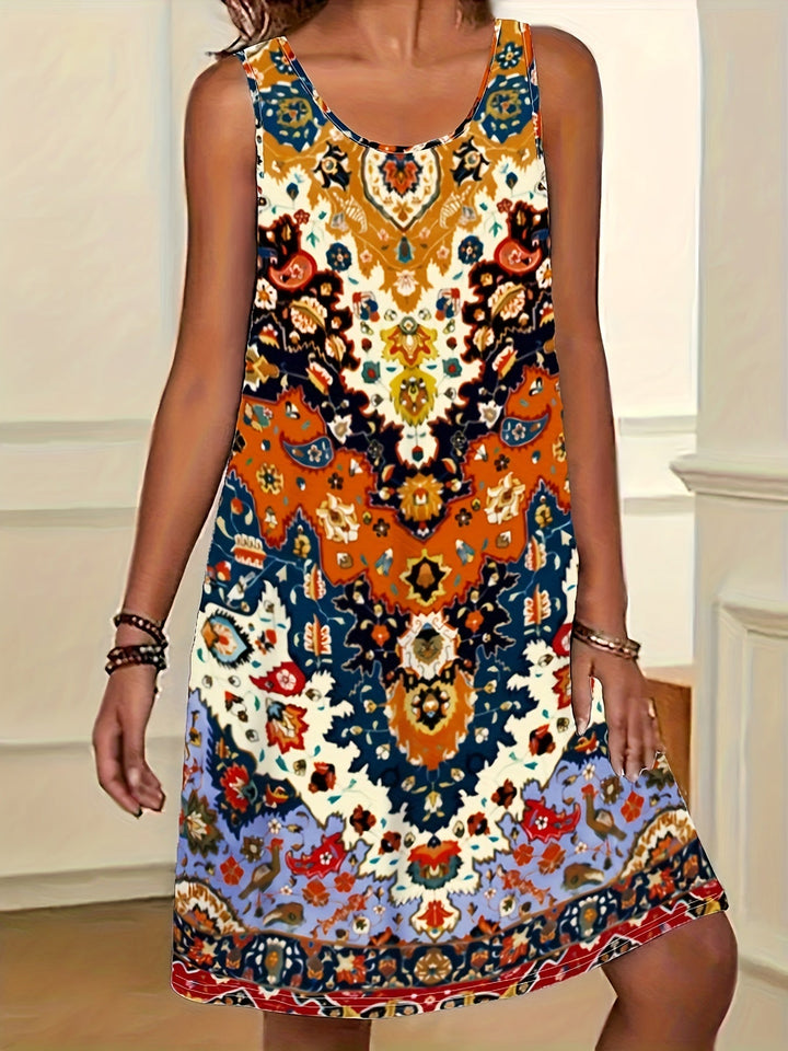 Adela - Vestido mini de punto sin mangas estilo boho-chic