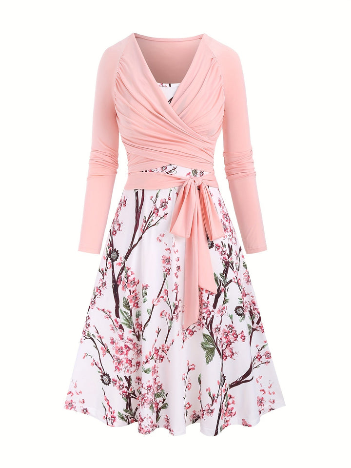 Sandra - Conjunto de vestido vintage de dos piezas